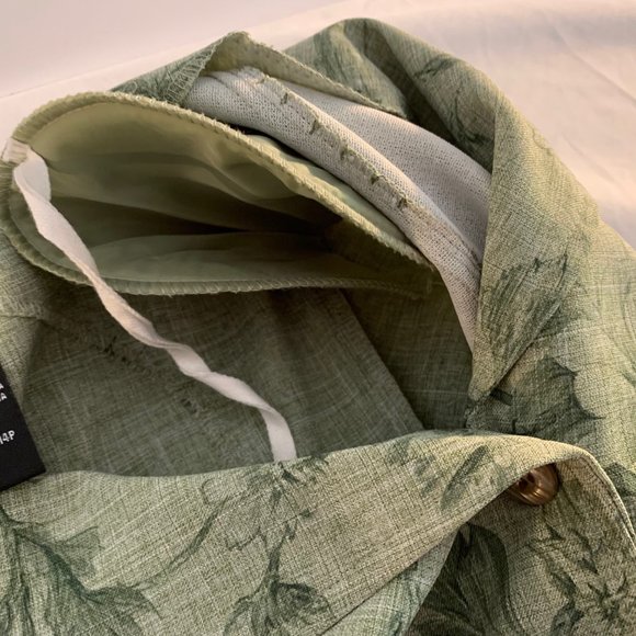 Sag Harbor Dress Petite Green Striated Short Sleeve Blouse/Blazer Size 14P - Picture 4 of 11